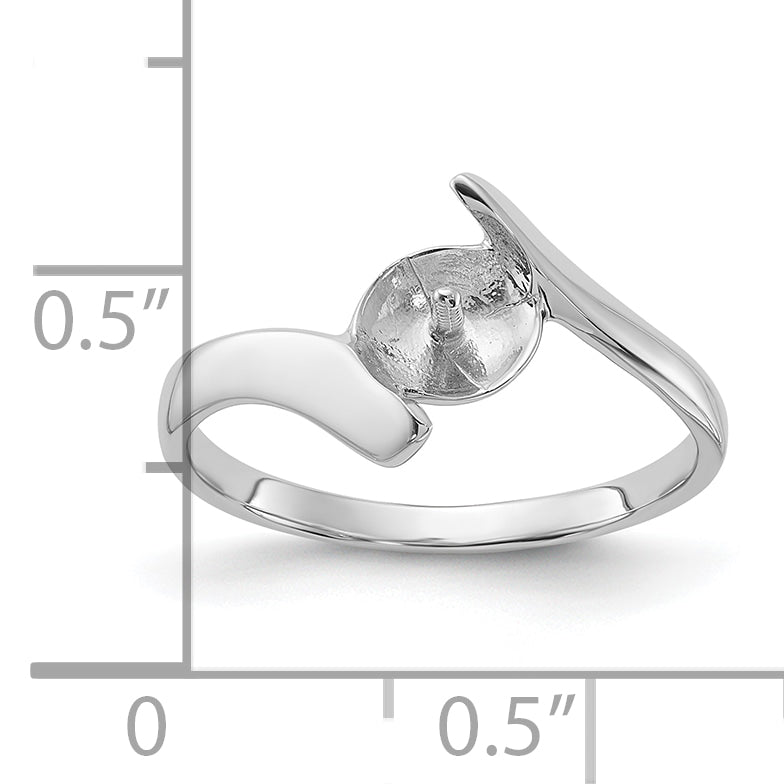 14k White Gold Polished Pearl Ring Mounting (No Stone Included)