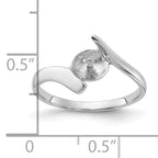 14k White Gold Polished Pearl Ring Mounting (No Stone Included)