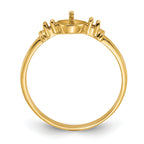 14k Polished Diamond & Pearl Ring Mounting (No Stone Included)