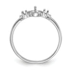 14k White Gold Polished Diamond & Pearl Ring Mounting (No Stone Included)