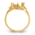 14k Polished Diamond & Pearl Ring Mounting (No Stone Included)