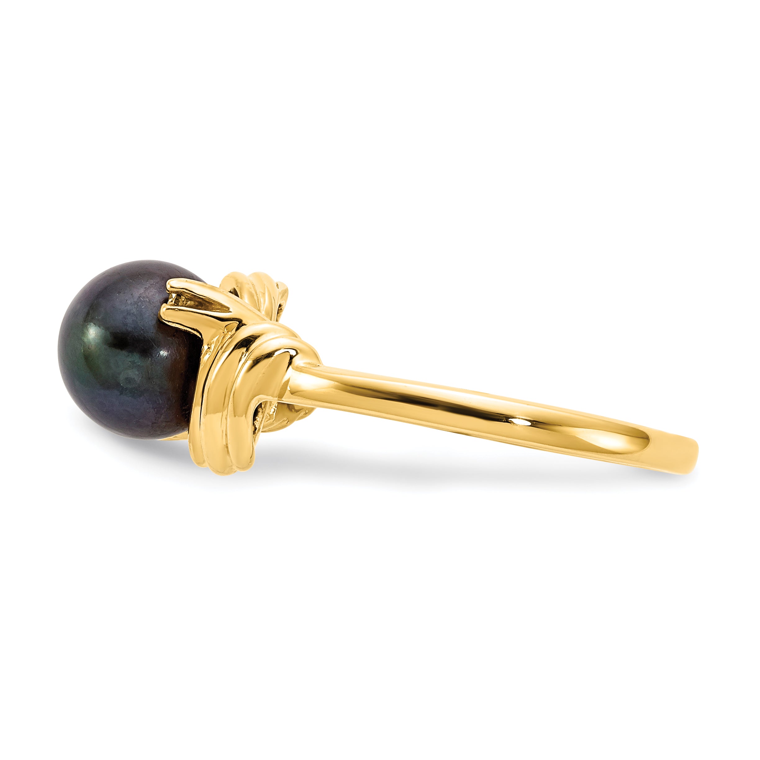14k Black FW Cultured Pearl & Diamond Ring