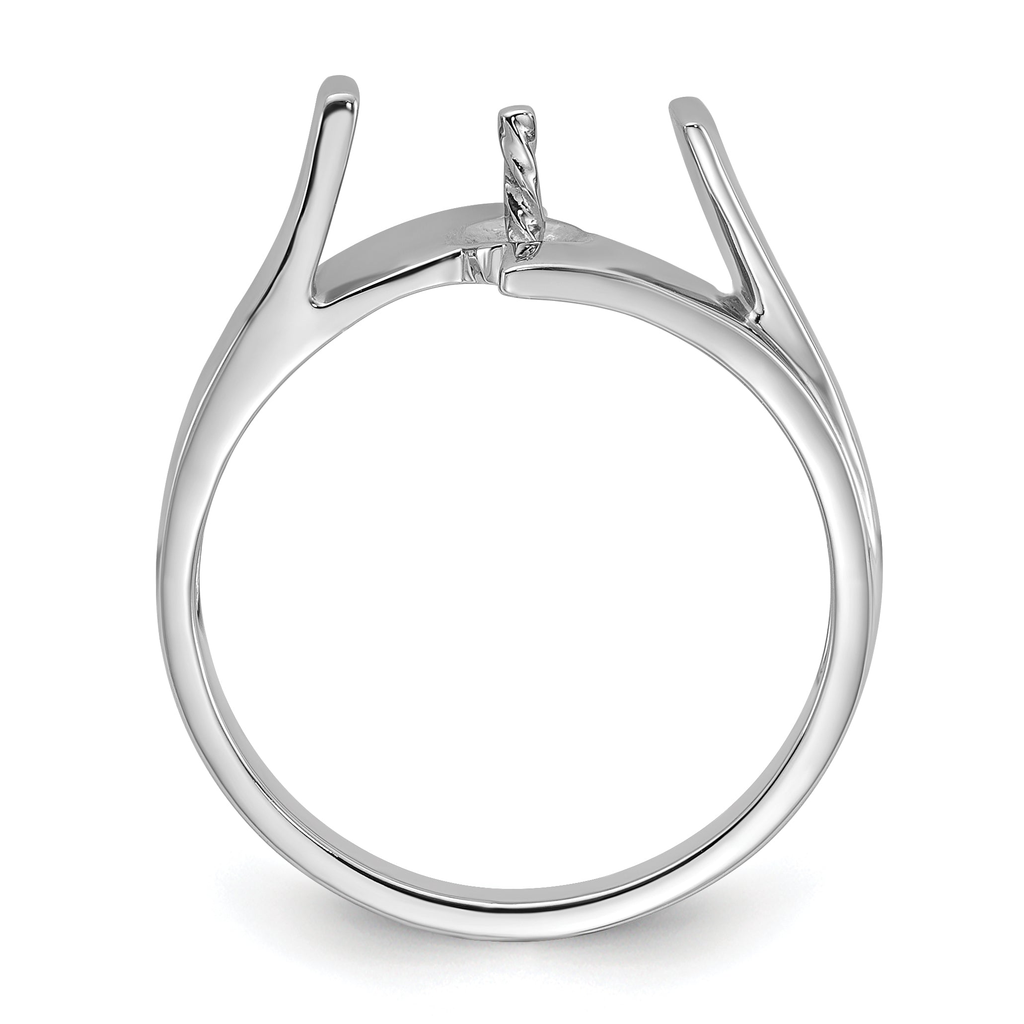 14k White Gold Polished Pearl Ring Mounting (No Stone Included)