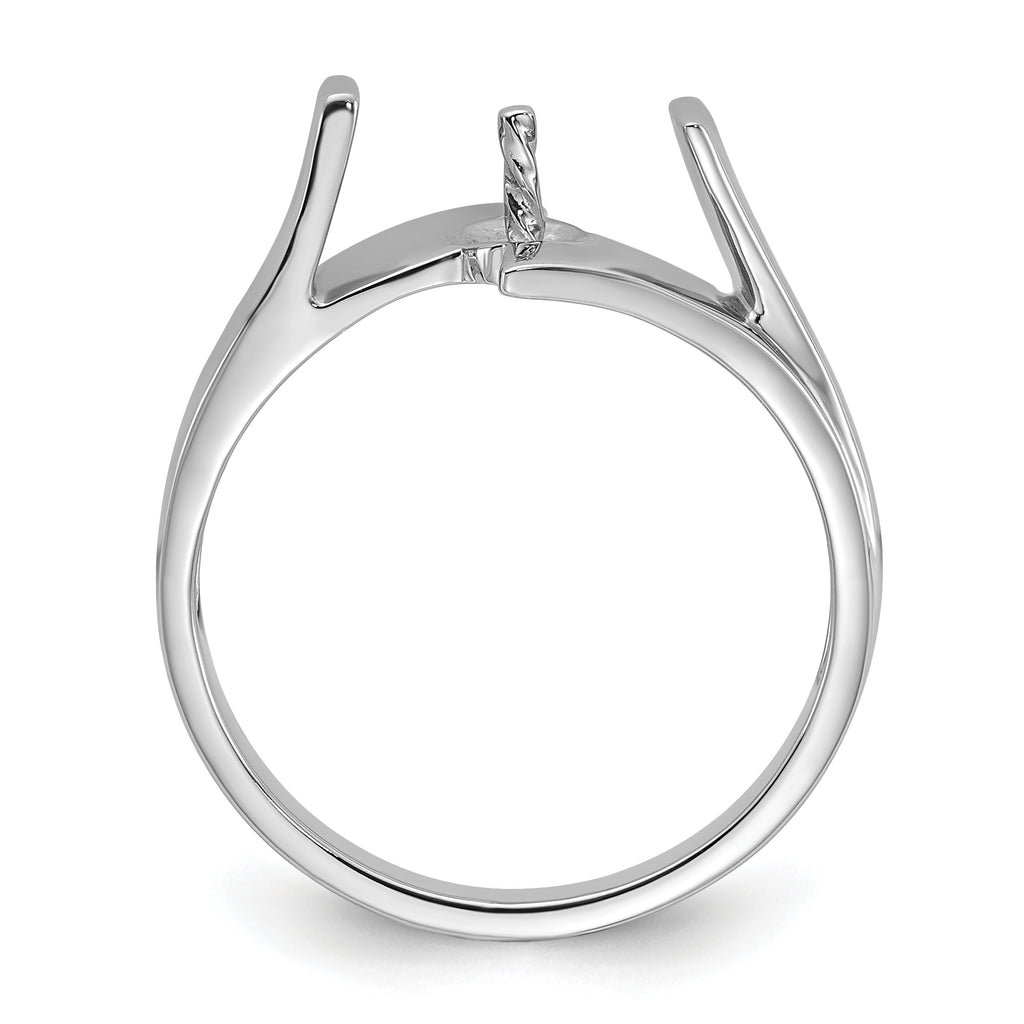 14k White Gold Polished Pearl Ring Mounting (No Stone Included)
