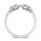 14k White Gold Polished Pearl Heart Ring Mounting (No Stone Included)