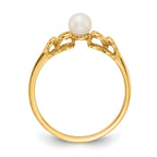14k White Gold 4mm FW Cultured Pearl ring