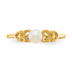 14k White Gold 4mm FW Cultured Pearl ring