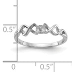 14k White Gold Polished Pearl Twisted Ring Mounting (No Stone Included)