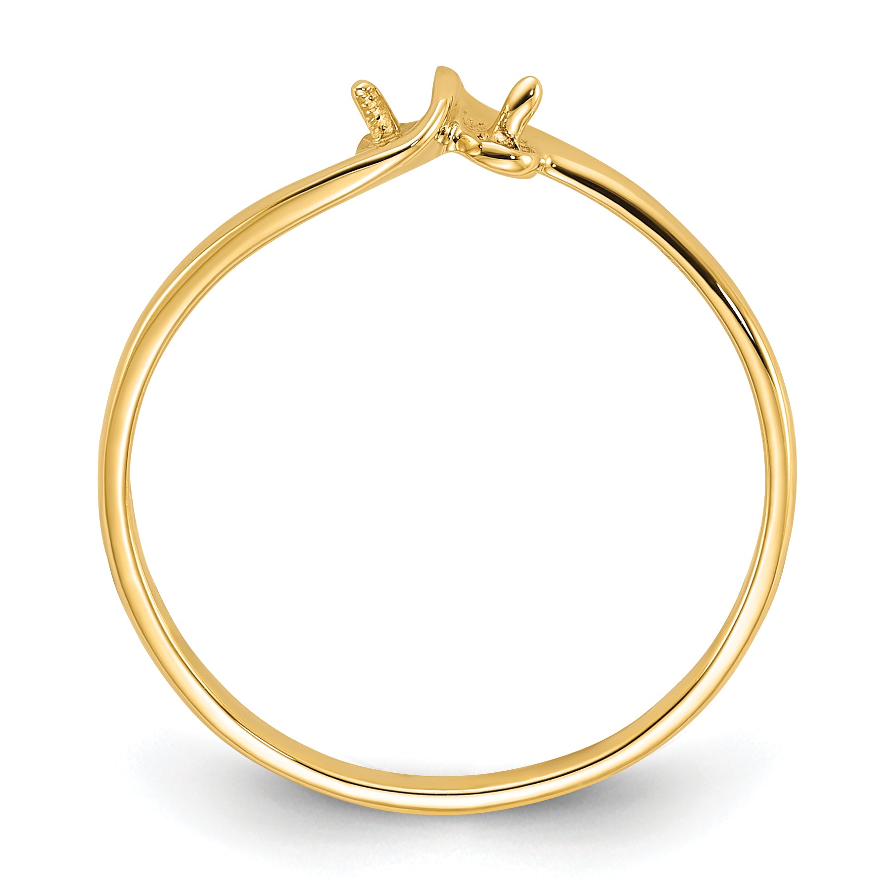 14k Polished Pearl Ring Mounting (No Stone Included)