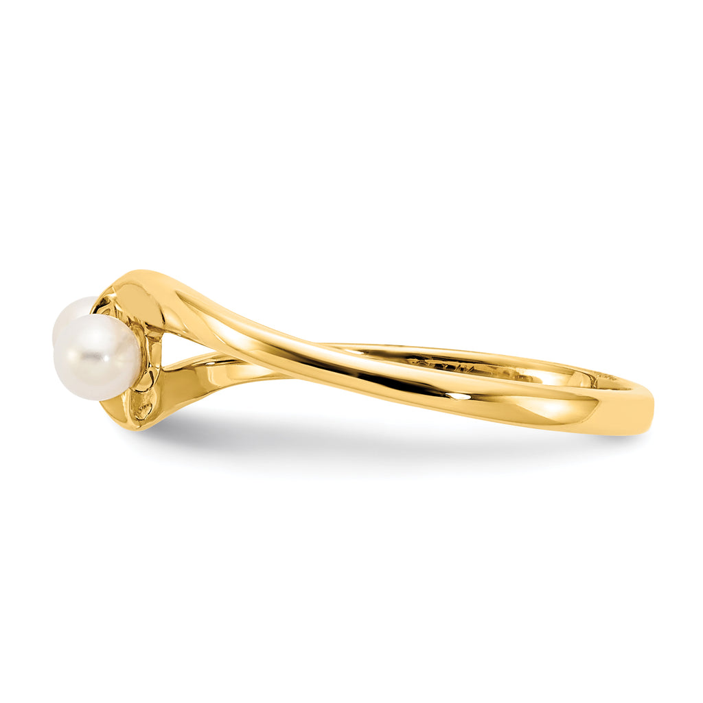 14k 3mm FW Cultured Pearl ring