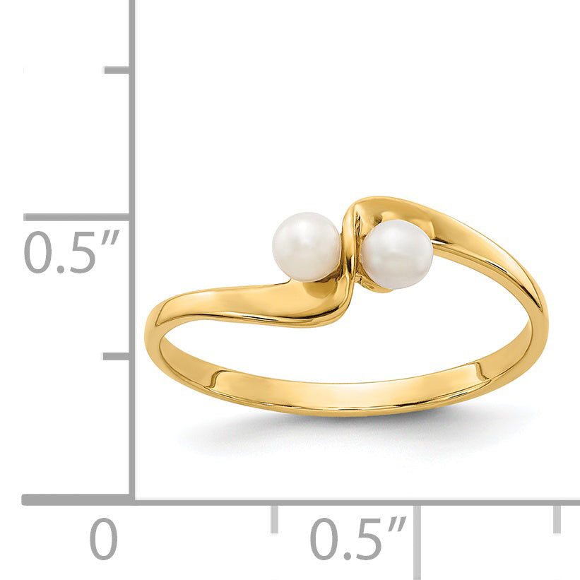 14k 3mm FW Cultured Pearl ring