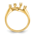 14k Polished Diamond & Pearl Ring Mounting (No Stone Included)