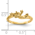 14k Polished Diamond & Pearl Ring Mounting (No Stone Included)