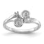 14k White Gold Polished Diamond & Pearl Ring Mounting (No Stone Included)