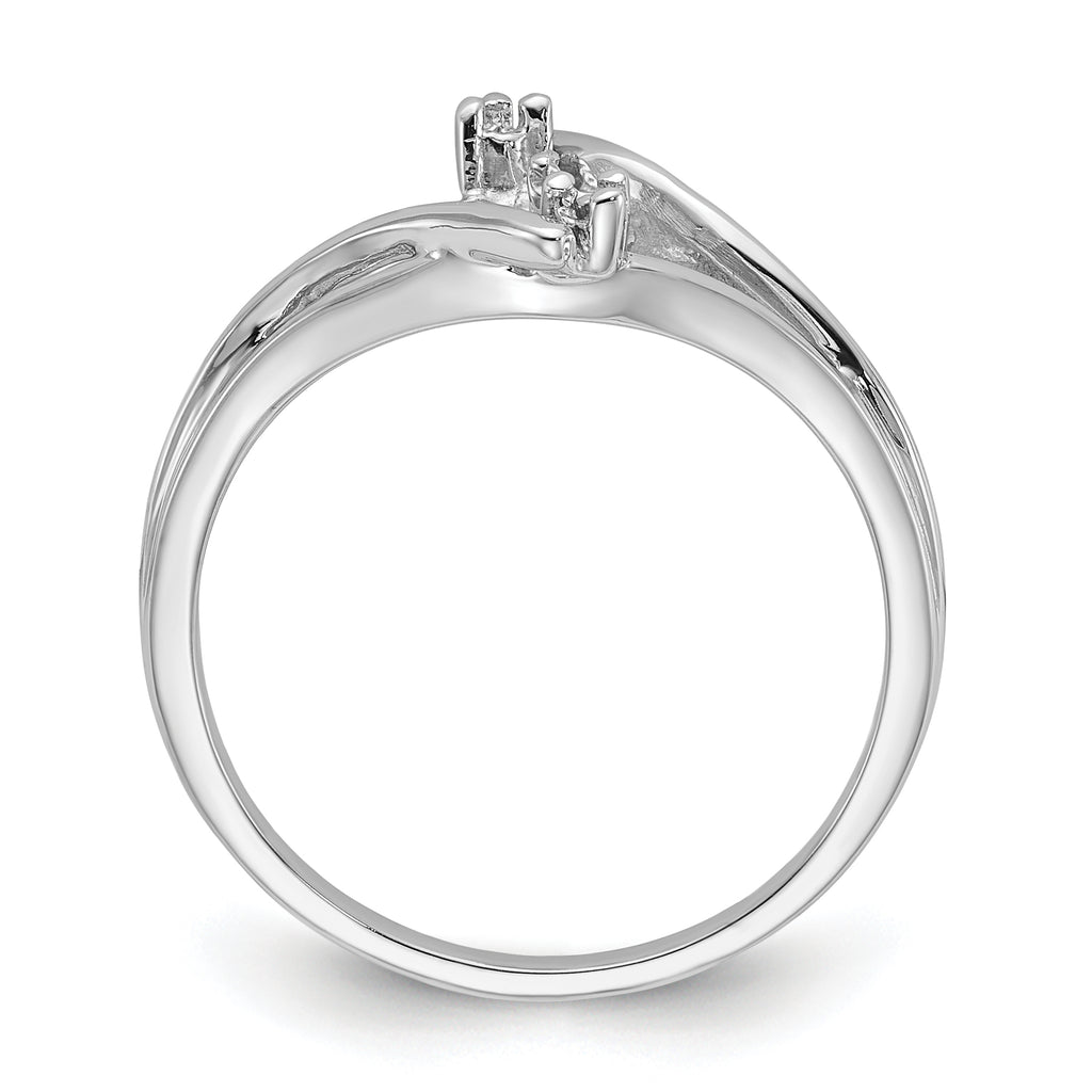 14k White Gold Polished Diamond & Pearl Ring Mounting (No Stone Included)