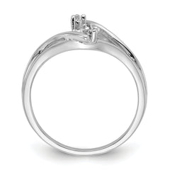 14k White Gold Polished Diamond & Pearl Ring Mounting (No Stone Included)