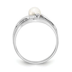 14k White Gold FW Cultured Pearl Diamond FW Cultured Pearl ring
