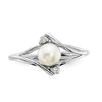 14k White Gold FW Cultured Pearl Diamond FW Cultured Pearl ring