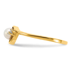 14k FW Cultured Pearl Diamond FW Cultured Pearl ring