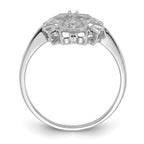 14k White Gold Polished Diamond & Pearl Scroll Ring Mounting (No Stone Included)
