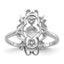 14k White Gold Polished Diamond & Pearl Scroll Ring Mounting (No Stone Included)