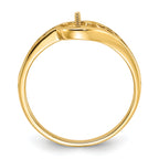 14k Polished Pearl Filigree Ring Mounting (No Stone Included)