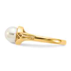 14k FW Cultured Pearl Diamond FW Cultured Pearl ring