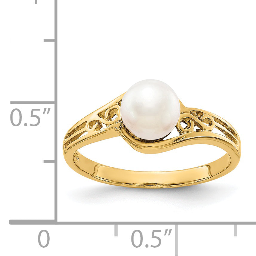 14k FW Cultured Pearl Diamond FW Cultured Pearl ring