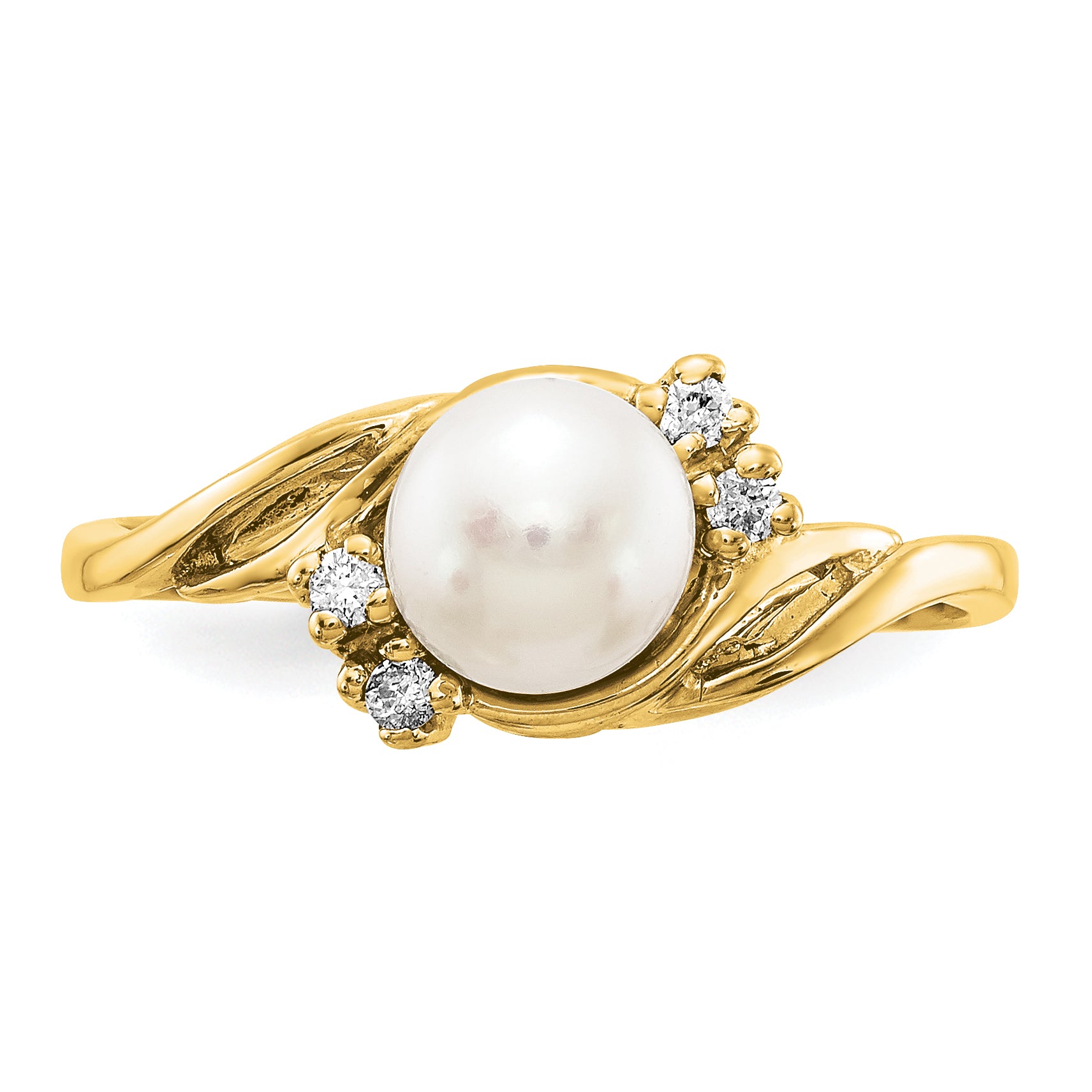 14k FW Cultured Pearl Diamond FW Cultured Pearl ring
