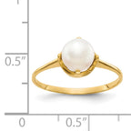 14k 6.5mm FW Cultured Pearl ring