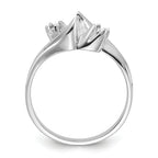 14k White Gold Polished Diamond & Pearl Ring Mounting (No Stone Included)