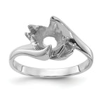 14k White Gold Polished Diamond & Pearl Ring Mounting (No Stone Included)
