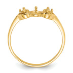 14k Polished Diamond & Pearl Ring Mounting (No Stone Included)