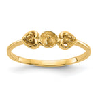 14k Polished Diamond & Pearl Ring Mounting (No Stone Included)