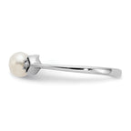14k White Gold 4.5mm FW Cultured Pearl AA Diamond ring