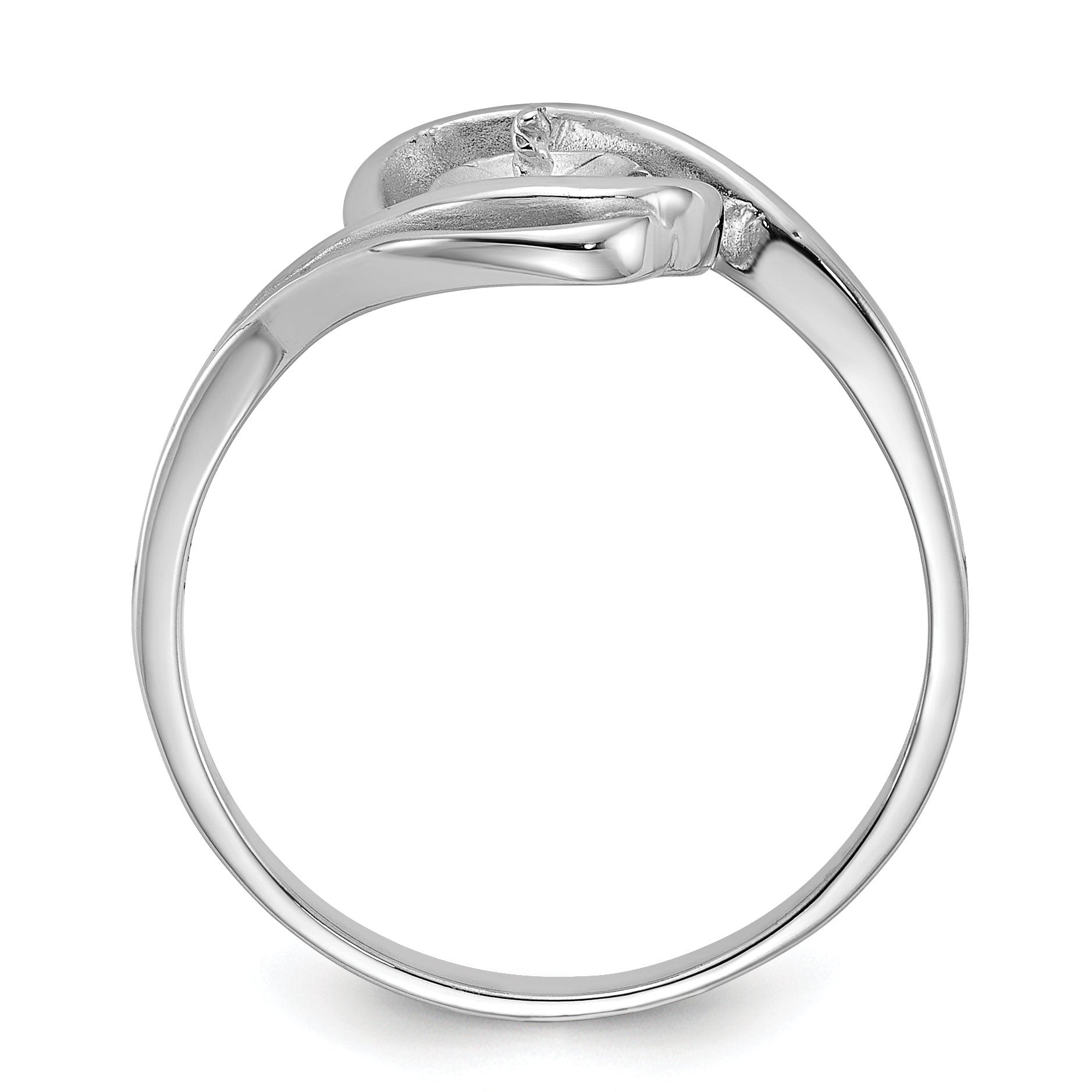 14k White Gold Polished Pearl Ring Mounting (No Stone Included) Secondary image