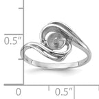 14k White Gold Polished Pearl Ring Mounting (No Stone Included)