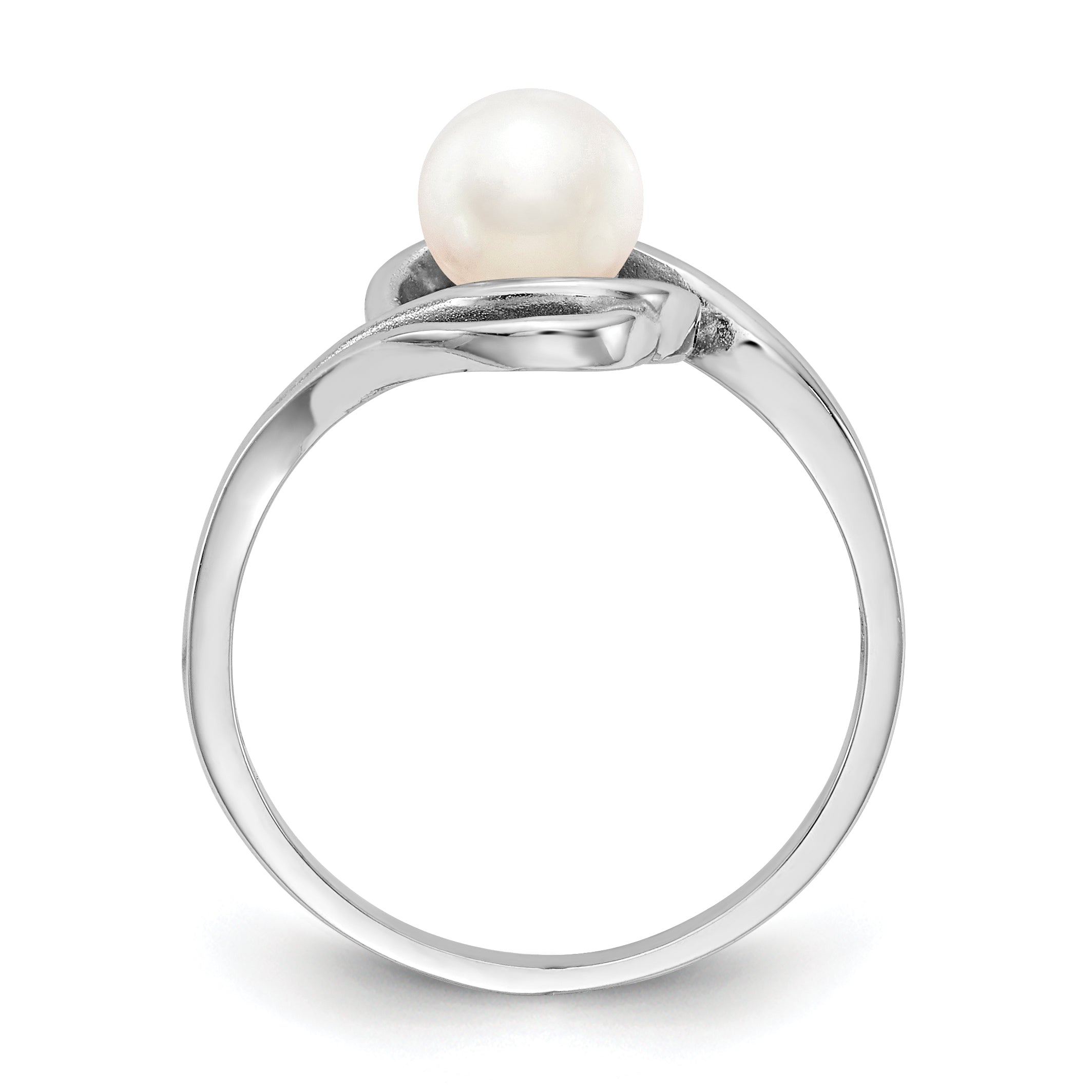 14k White Gold 5.5mm FW Cultured Pearl Ring