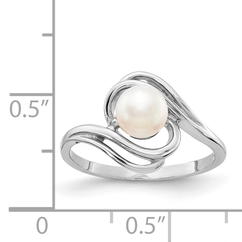 14k White Gold 5.5mm FW Cultured Pearl Ring