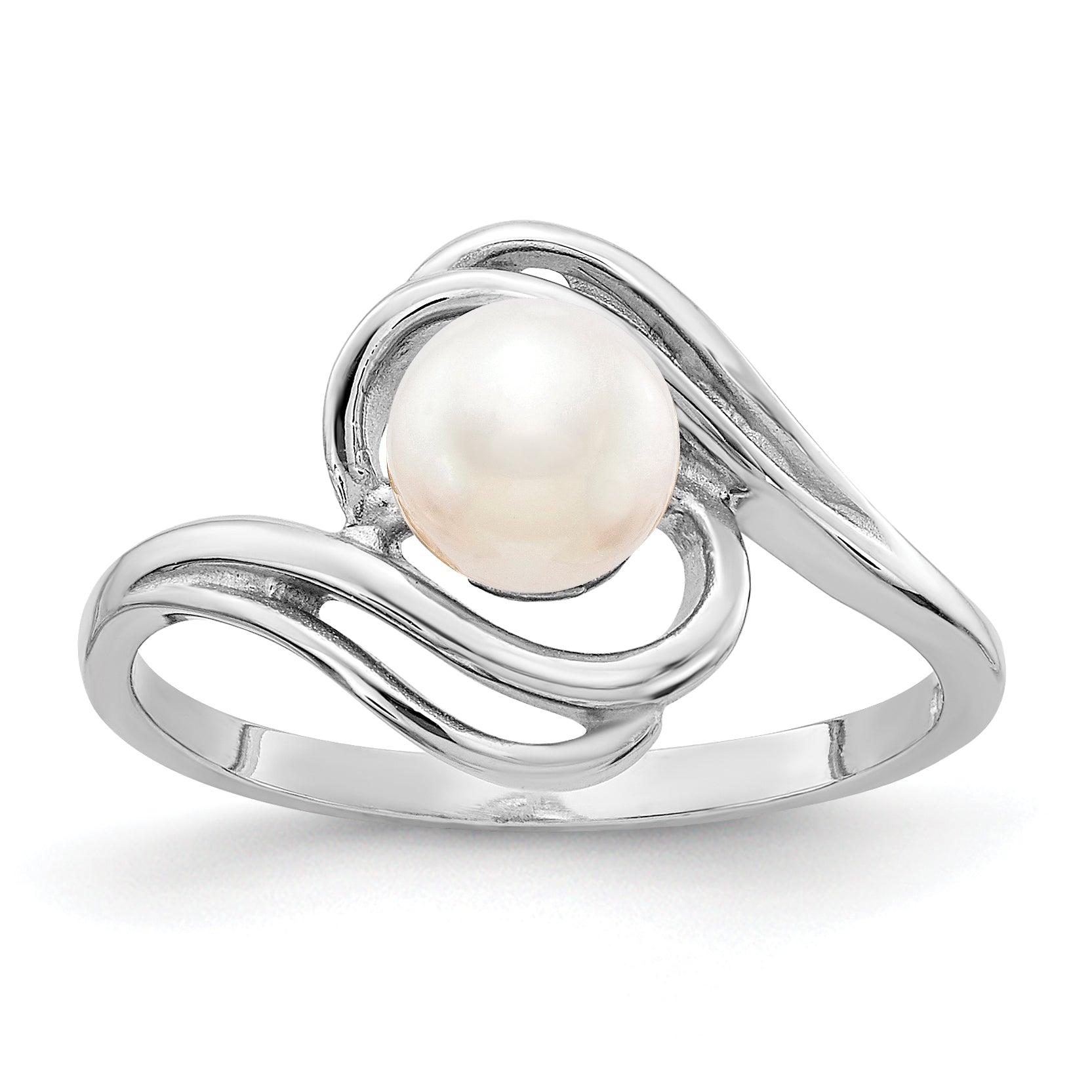 14k White Gold 5.5mm FW Cultured Pearl Ring