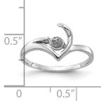 14k White Gold Polished Pearl Ring Mounting (No Stone Included)
