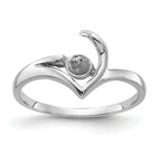 14k White Gold Polished Pearl Ring Mounting (No Stone Included)