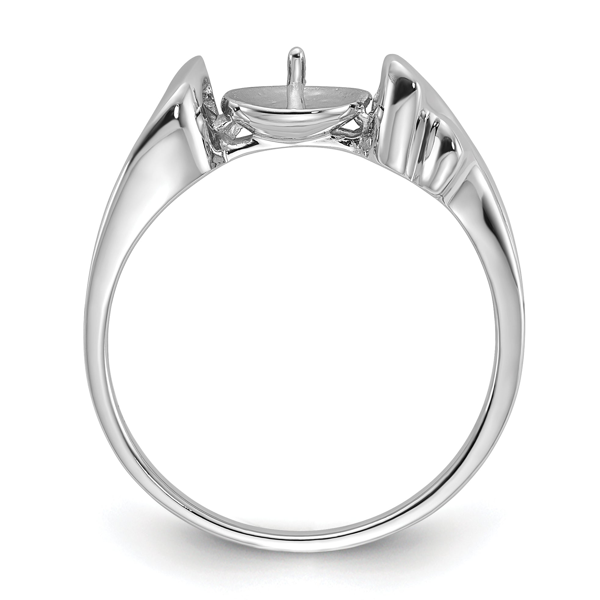 14k White Gold Polished Pearl Ring Mounting (No Stone Included) Secondary image