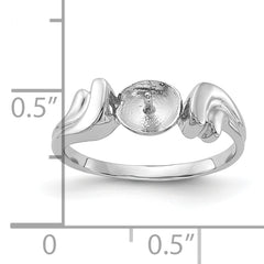 14k White Gold Polished Pearl Ring Mounting (No Stone Included)