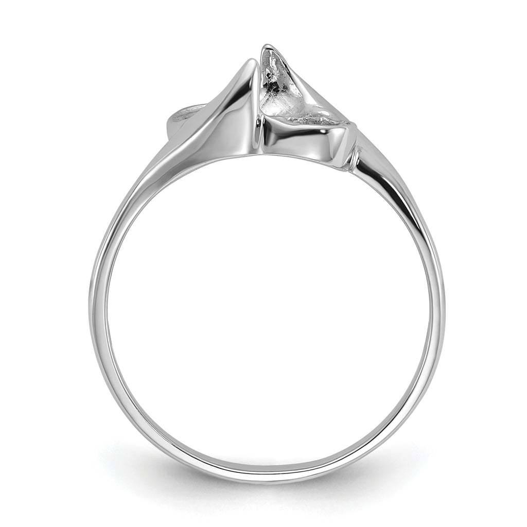 14k White Gold Polished Pearl Ring Mounting (No Stone Included)
