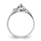 14k White Gold Polished Pearl Ring Mounting (No Stone Included)