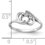 14k White Gold Polished Pearl Ring Mounting (No Stone Included)