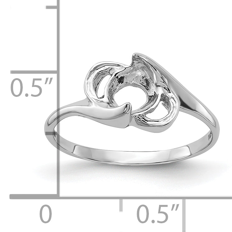 14k White Gold Polished Pearl Ring Mounting (No Stone Included)