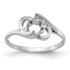 14k White Gold Polished Pearl Ring Mounting (No Stone Included)