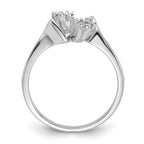 14k White Gold Polished Diamond & Pearl Ring Mounting (No Stone Included)